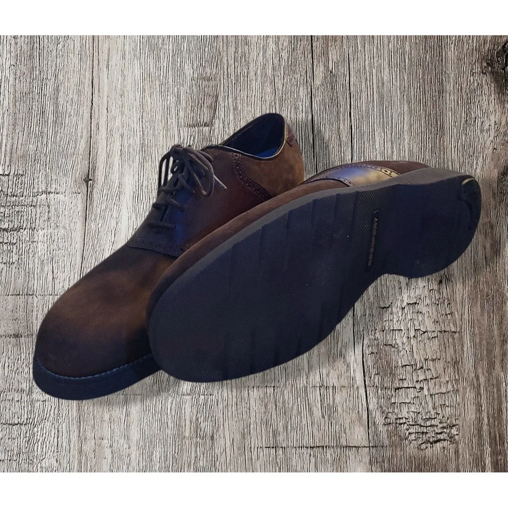 Rockport Mens Saddle Oxfords Shoes Brown Leather Lace Up. Size 9.5 M